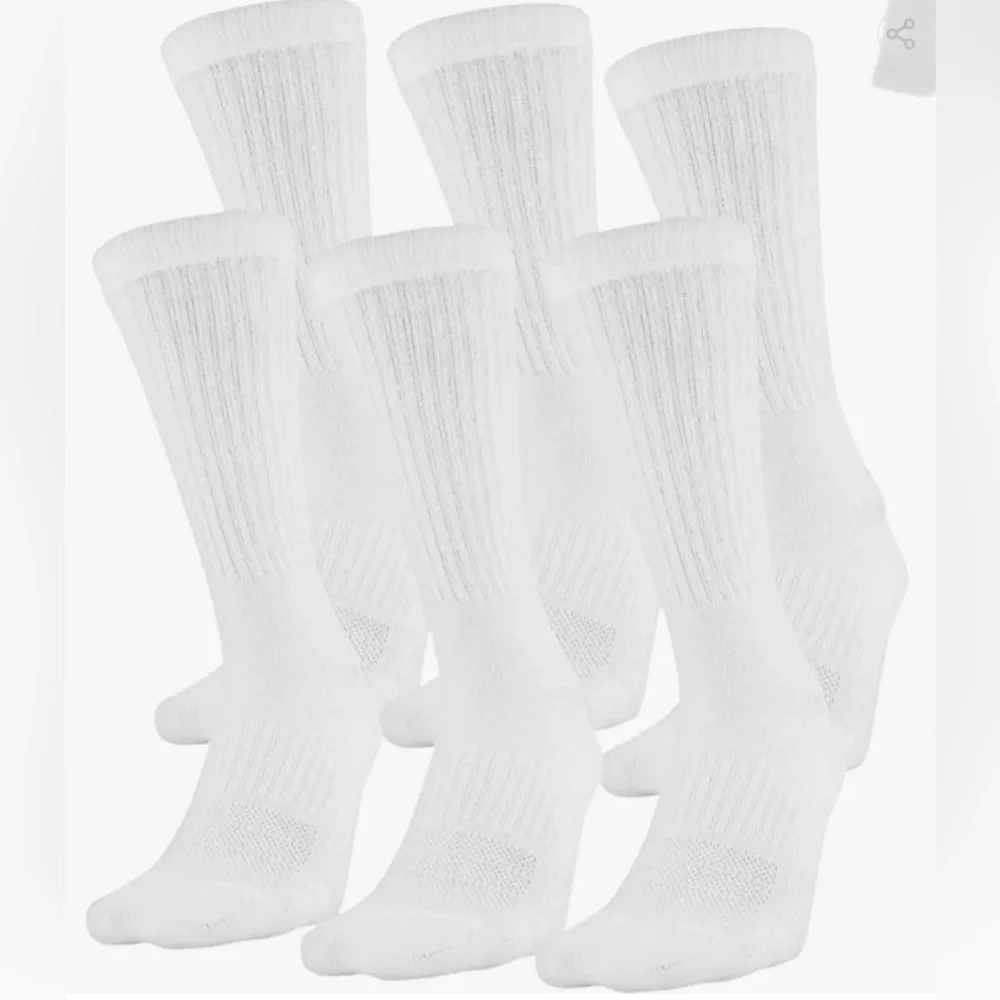 NEW 3 PAIRS Under Armour performance cushioned crew socks